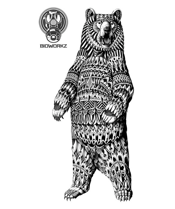 Ornate Grizzly Bear