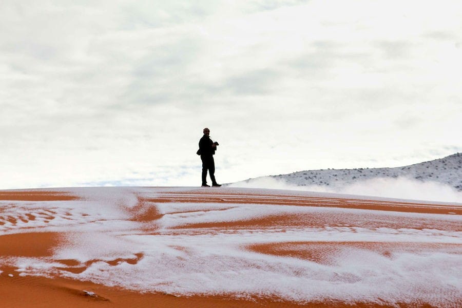 Pour la troisième fois en 40 ans la neige recouvre une partie du Sahara 11