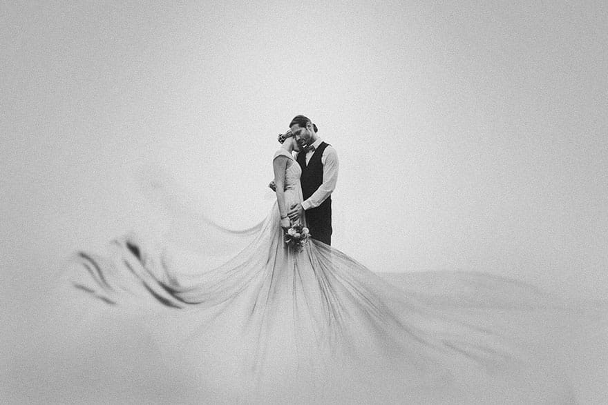 photo mariage noir et blanc art