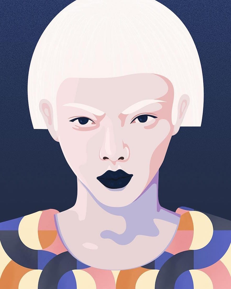 Illustration de visage par Petra Eriksson