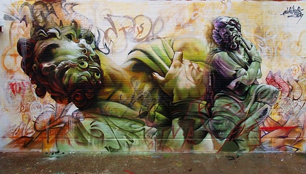 La sublime confrontation entre le classicisme et le graffiti par Pichi & Avo 13