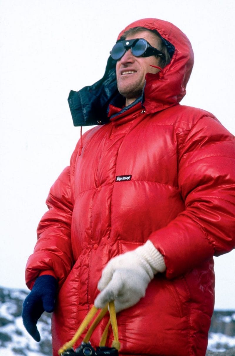L'alpiniste Louis Audoubert et sa doudoune Pyrenex dans les années 1970
