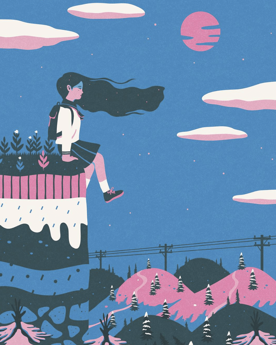 soirée sous les nuages en dessin par Sehee Chae