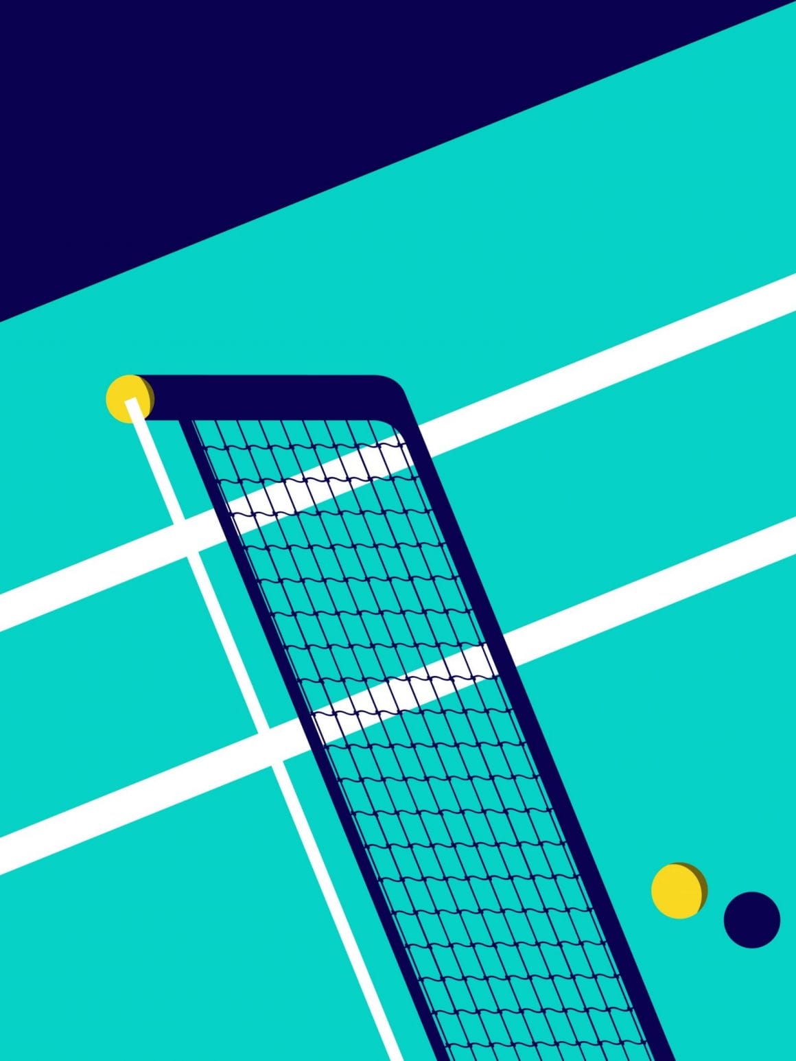 Illustration d'un terrain de tennis par Ariel Sun