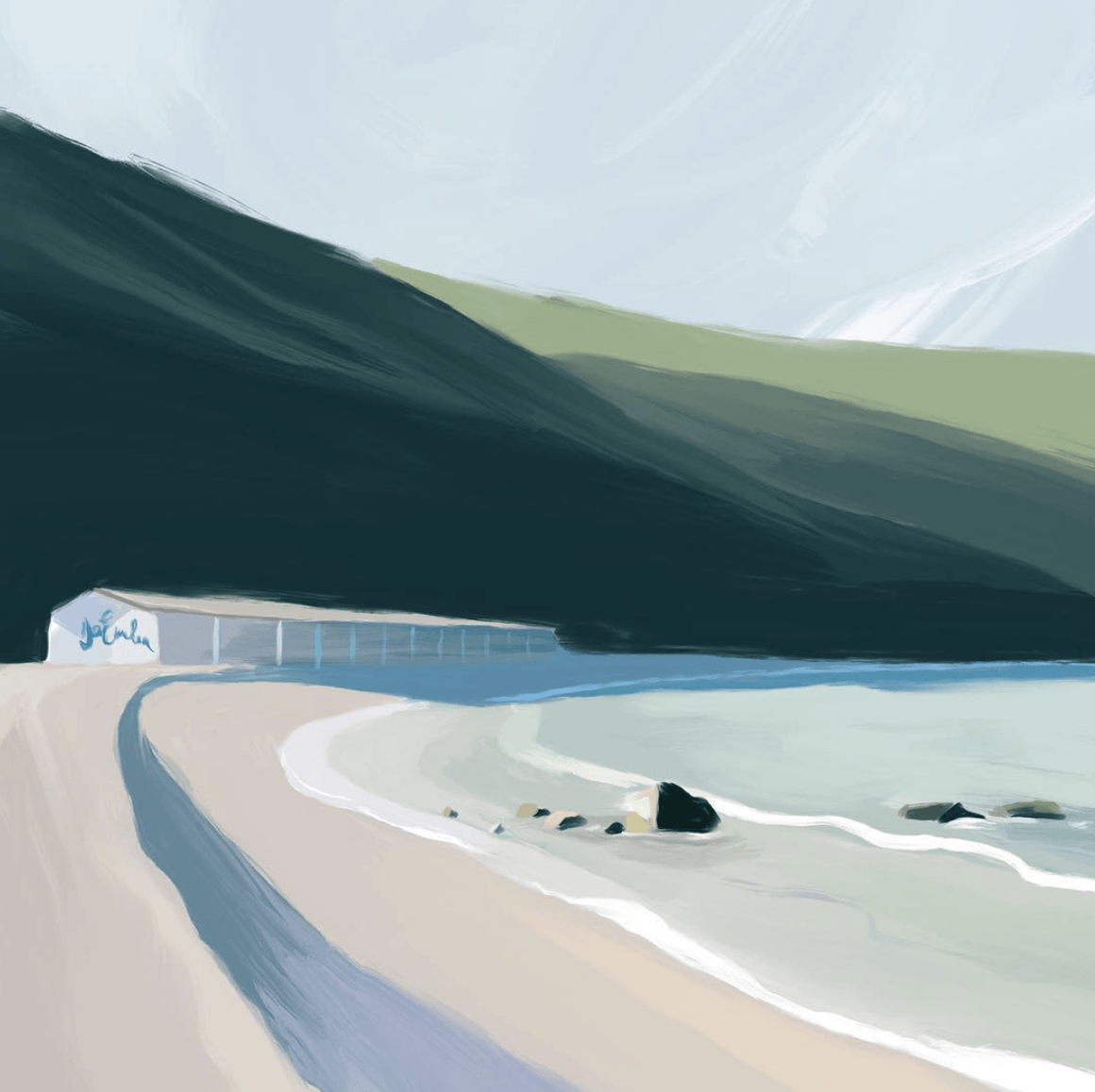 Illustration d'une plage par Kristen Boydstun