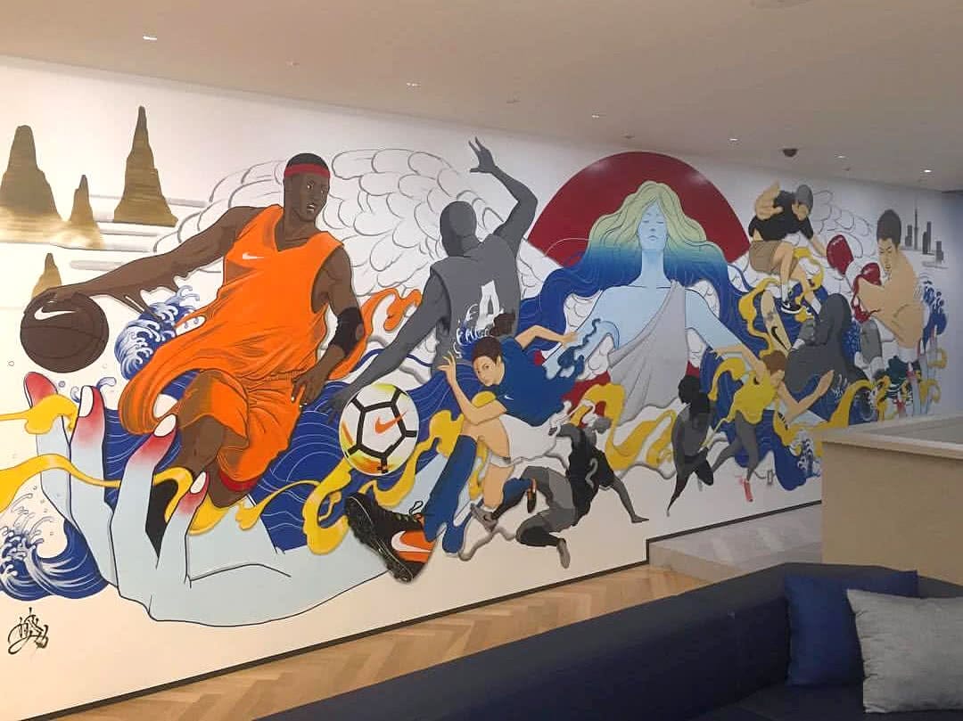 peinture murale réalisé pour Nike 
