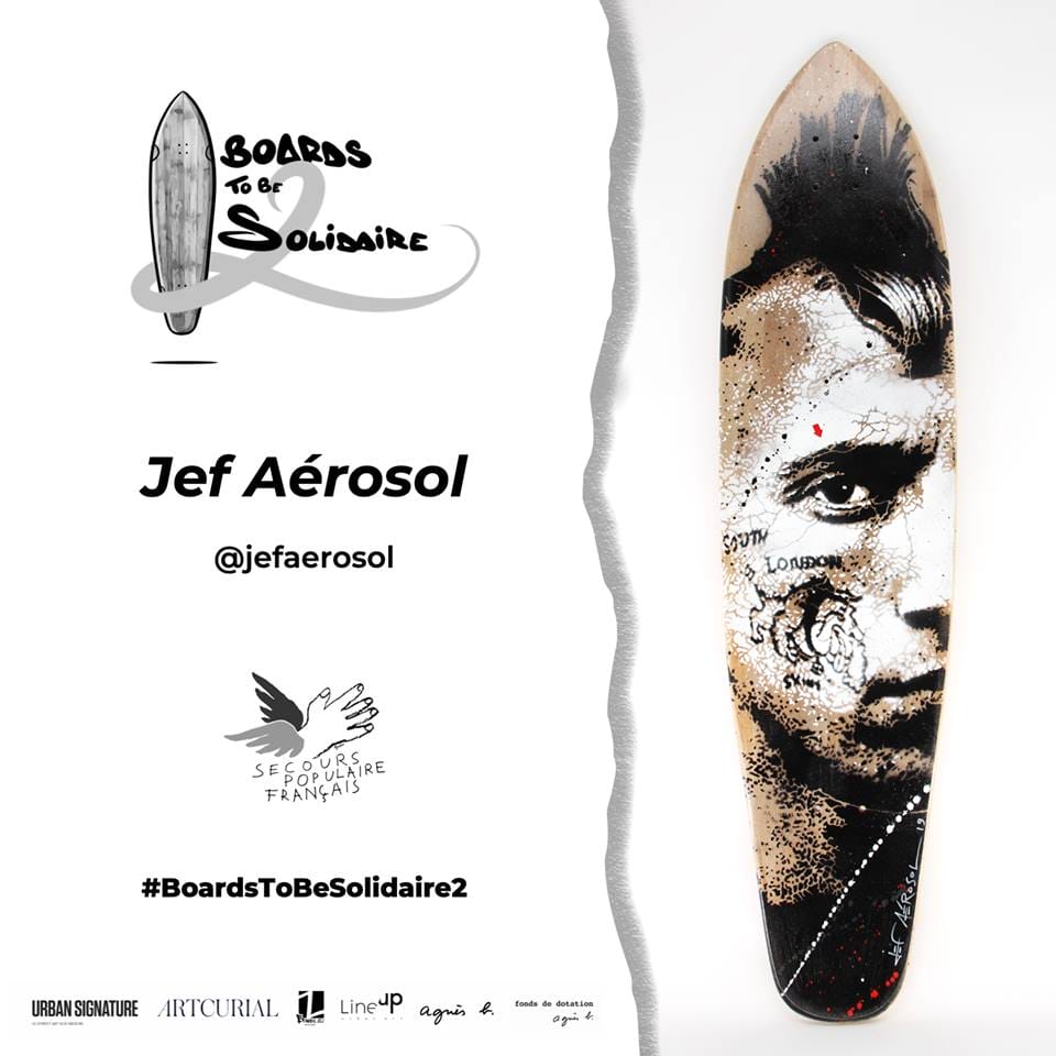 Jef Aérosol, "Boards To Be Solidaire", 2e édition novembre 2019.
