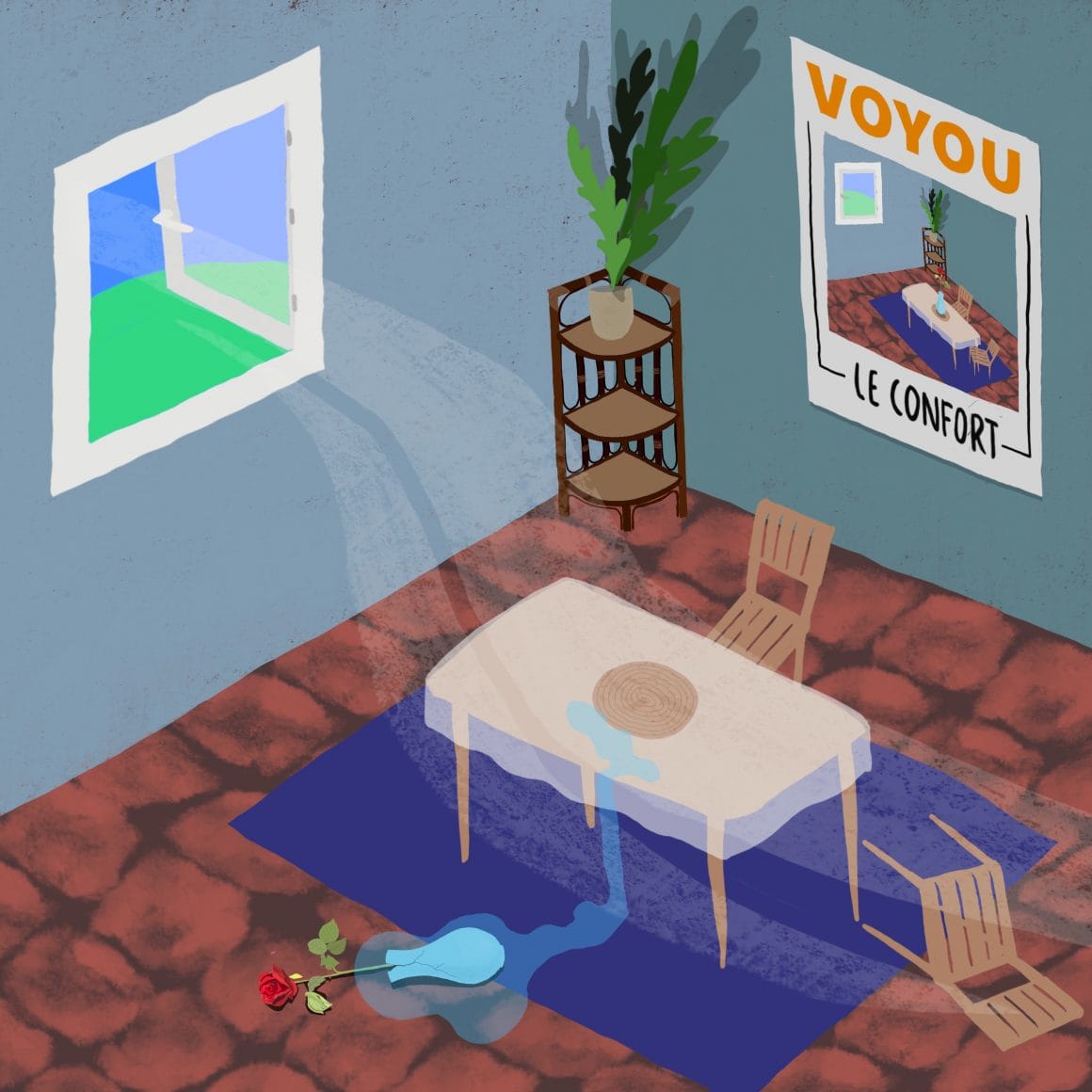 Pochette du nouvel EP de Voyou, " Le Confort "