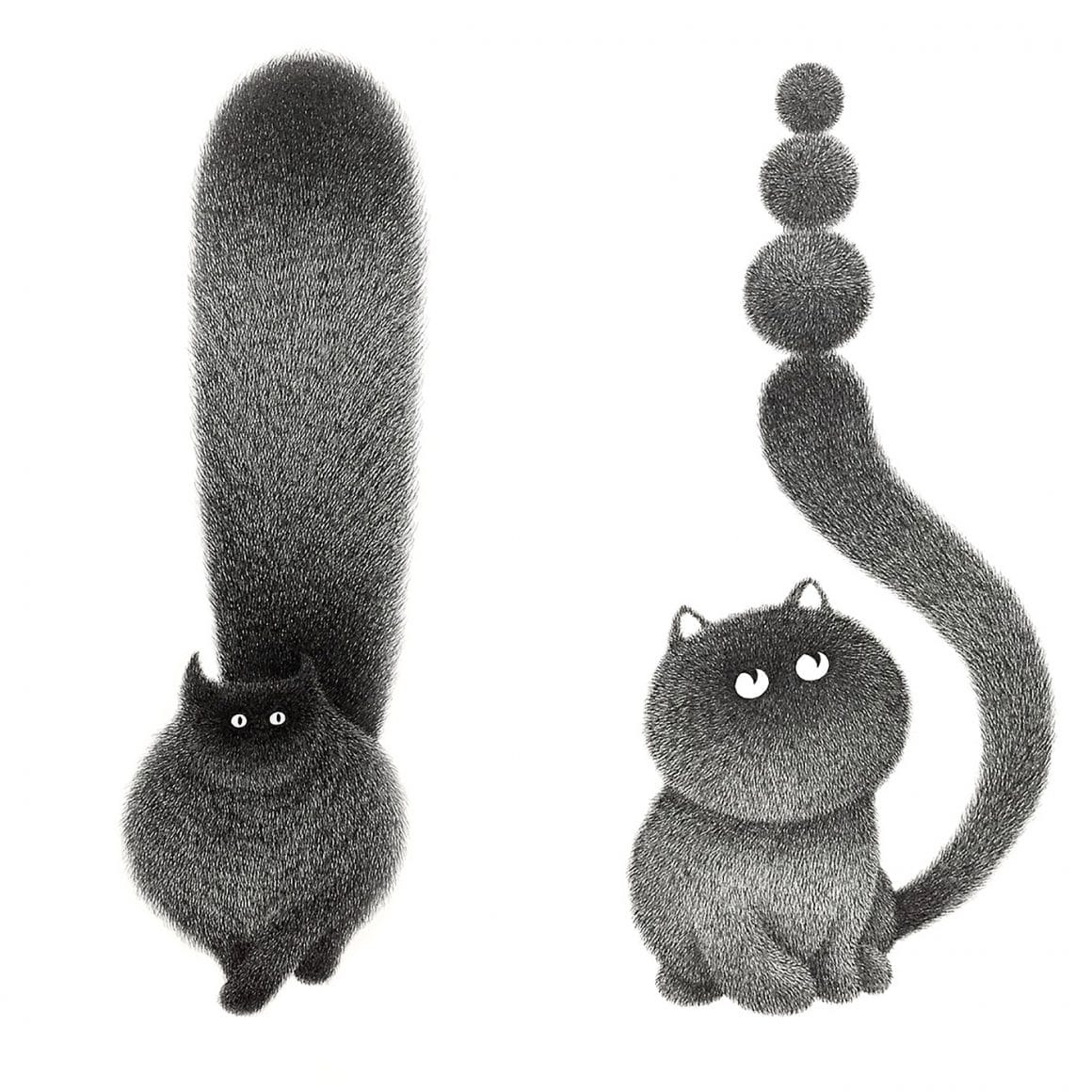 Dessin de chats de l'artiste Kamwei Fong 
