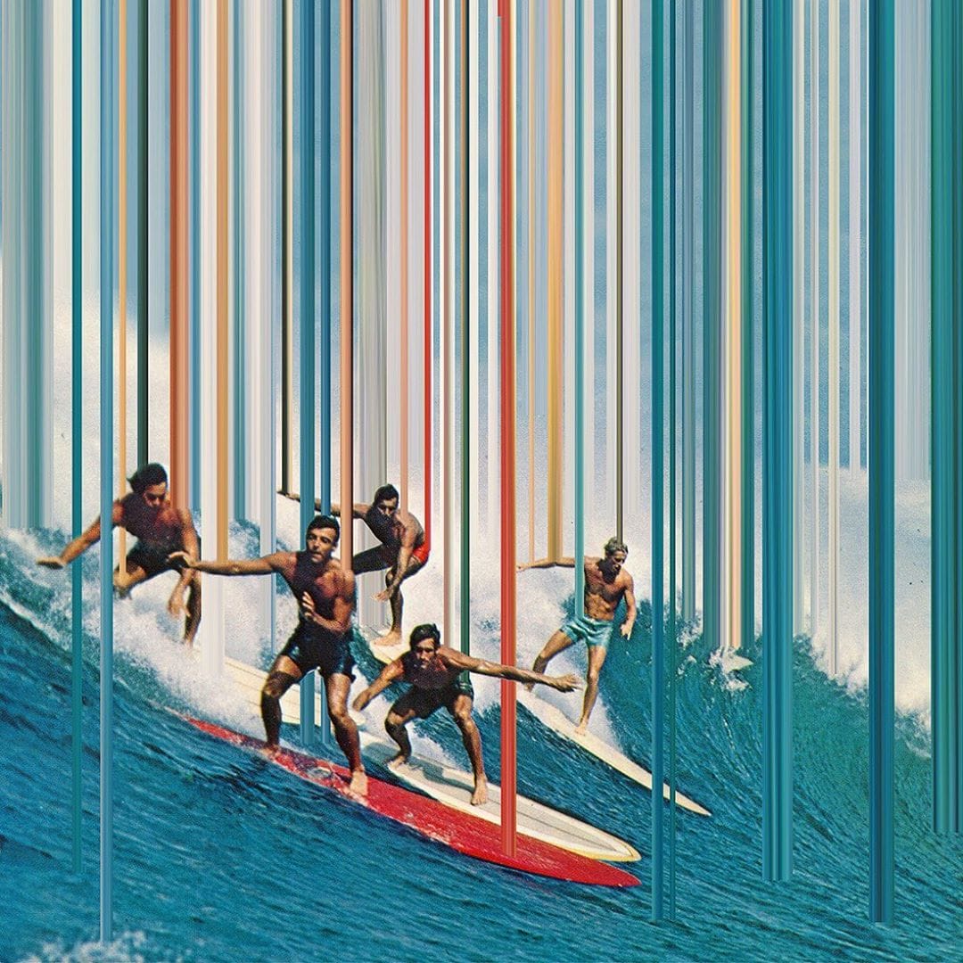 hommes faisant du surf, extrait du projet invisible realm 