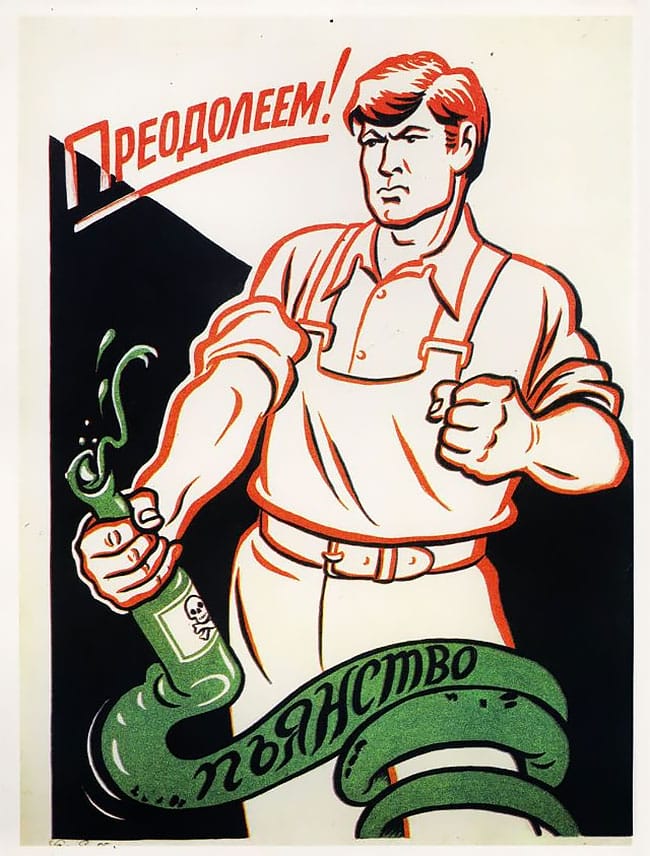 affiches anti-alcool soviétiques 