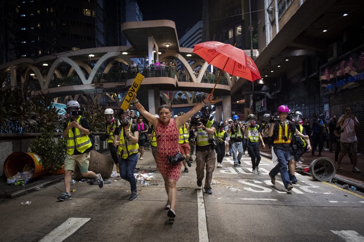 Cliché de Nicolas Asfouri pris lors des manifestations à Hong-Kong en octobre 2019. Nicolas Asfouri / AFP
