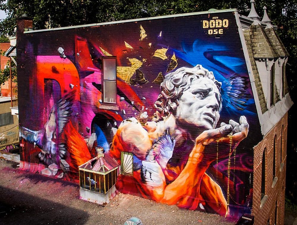 grand fresque de street art par  Dodo Ose