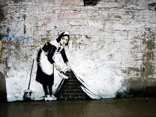 Oeuvre de Banksy au pochoir 