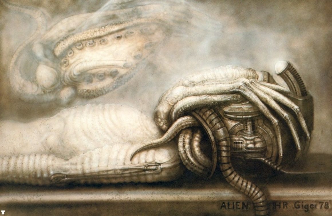 illustration réalisée par l'artiste suisse H.R Giger pour le premier film Alien 