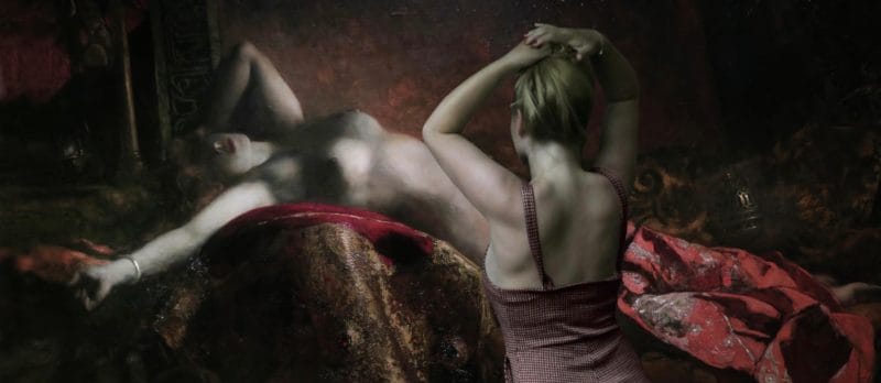 Museal Michel Gantner femme dos nu pose devant femme nue 