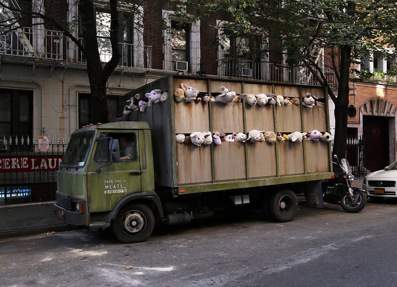 camion peluches banksy