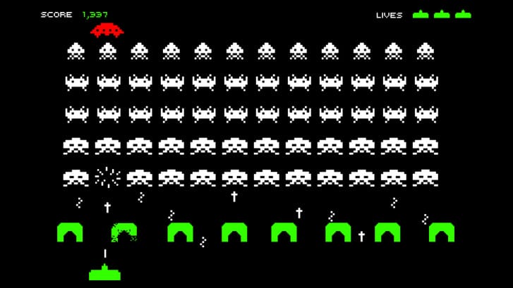 jeu space invaders crabes espace blanche 