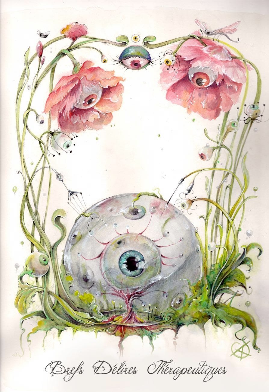 illustration florale yeux bizarre brefs délires thérapeutiques Ida Polo