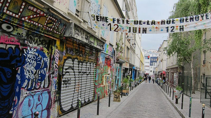 rue Dénoyez devanture fermeture magasins fermés street-art street artistes 