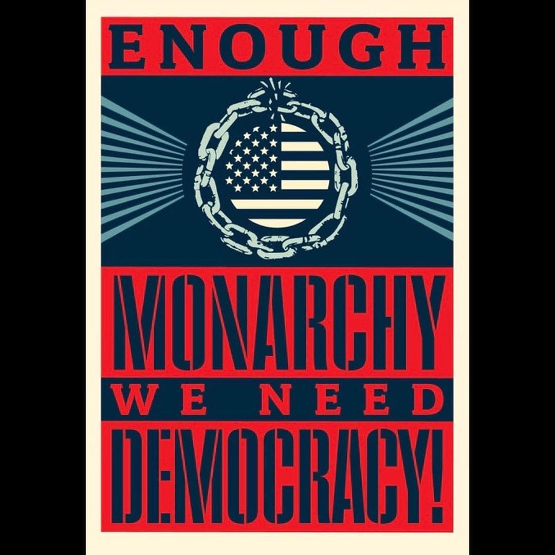 nous avons besoin de démocratie nous en avons assez de la monarchie Amérique 