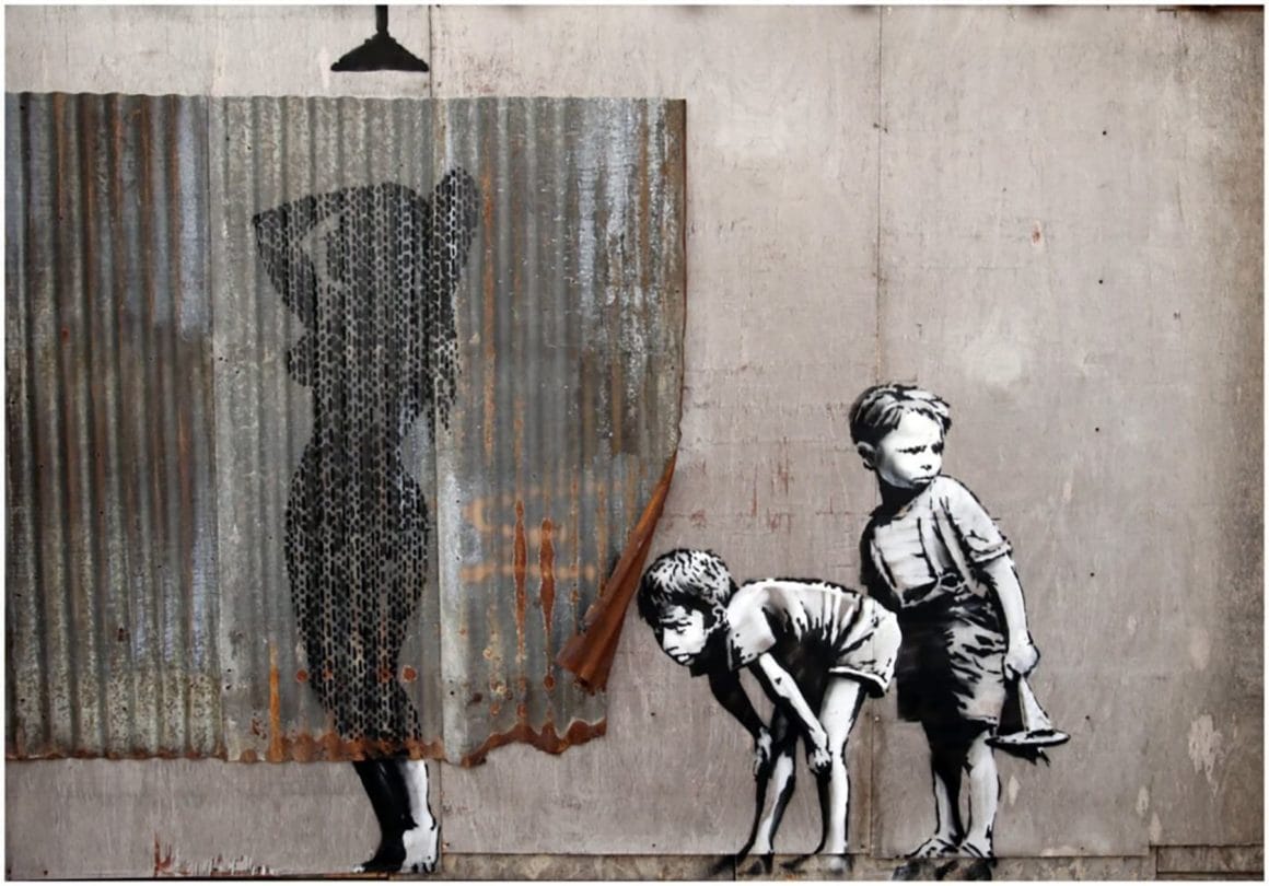 Banksy - Voyeur Enfant Street Art Graffiti