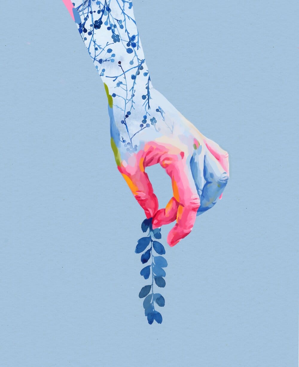 "The positive little things", un subtile mélange d'aquarelle et de procreate par l'artiste Riso Chan