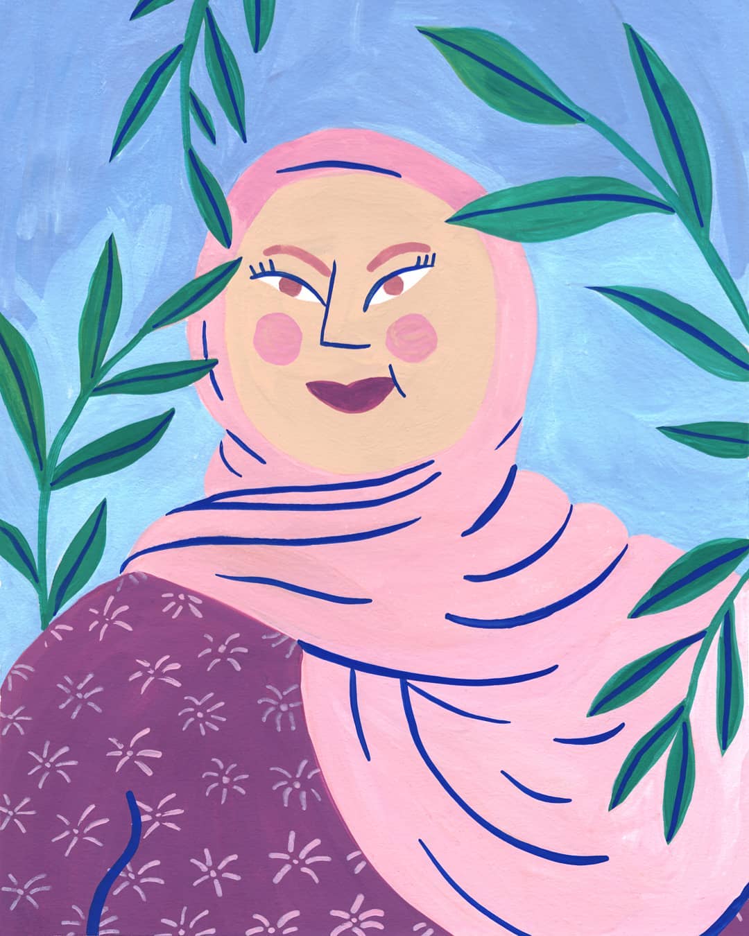 Illustration par Marie Boiseau femme au Hijab