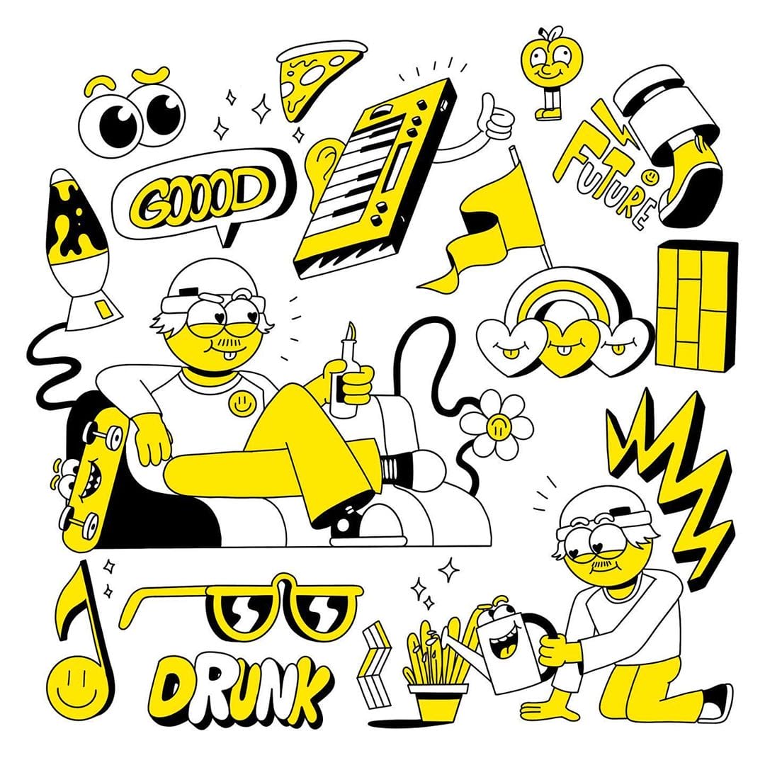 Nart yellow illustration par Alexandre Nart