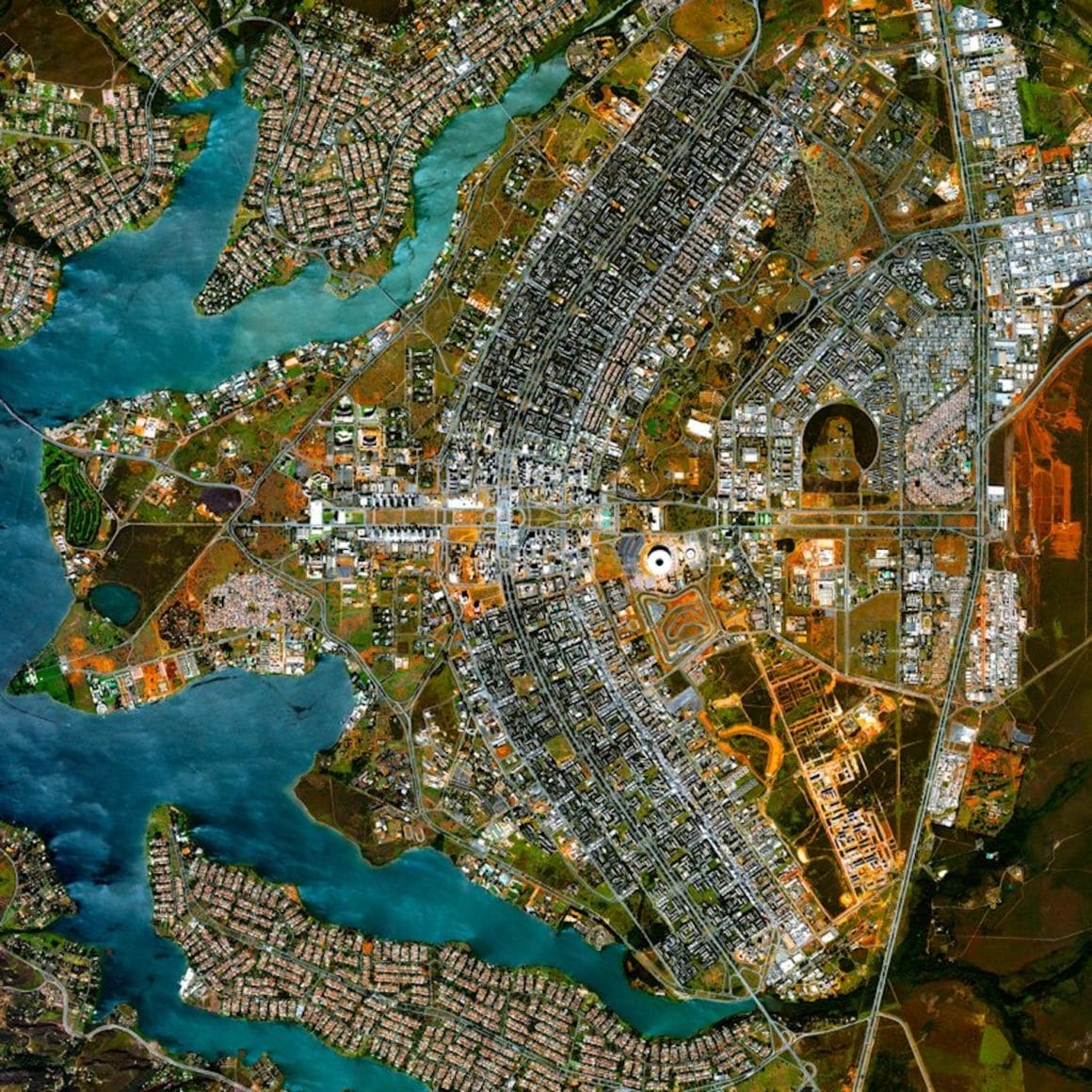 La ville de Brasília en prise de vue aérienne par Digital Globe