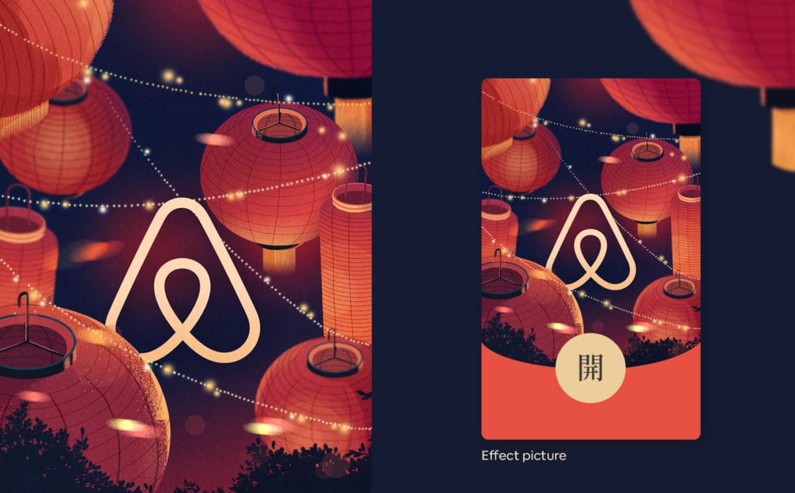 Design rouge pour Airbnb Chine