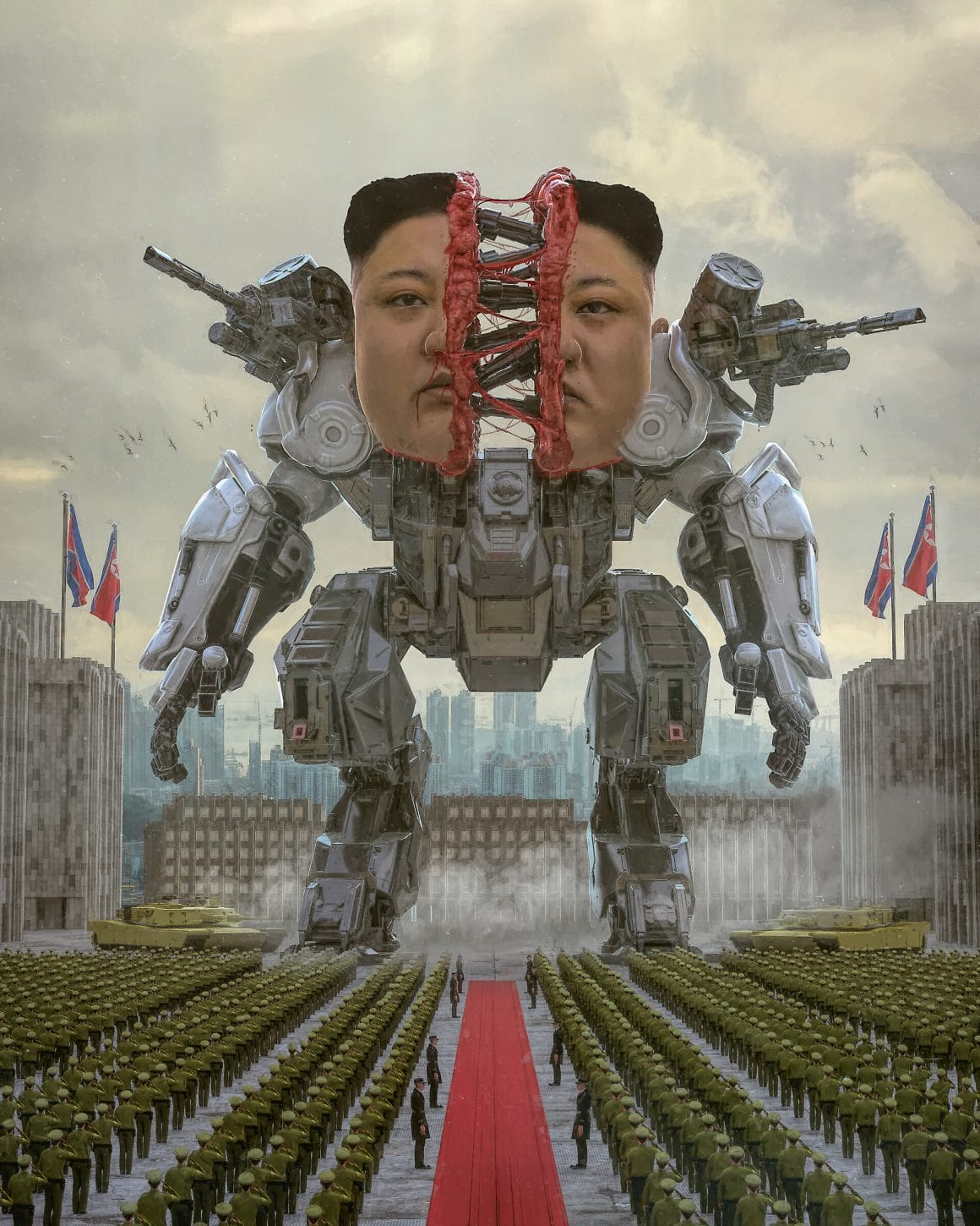 Kim Jong-un en robot immense