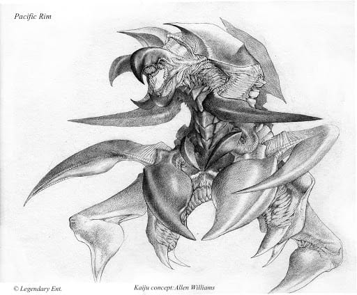 Concept art d'un kaiju réalisé pour Pacific Rim par Allen Williams