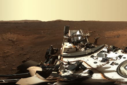 Image du sol Marsien prise par les caméras de navigation du Perseverance Rover