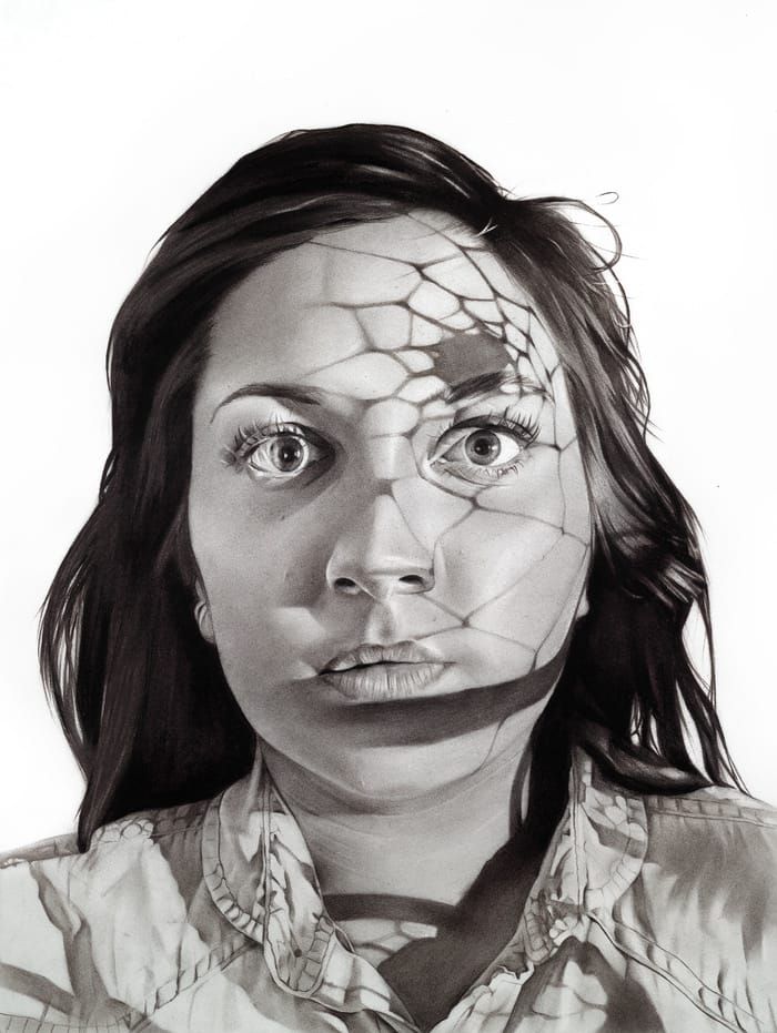 Portrait d'une femme avec un reflet