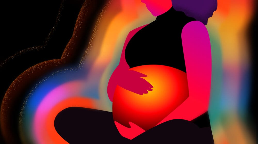 Illustration d'une femme enceinte. 