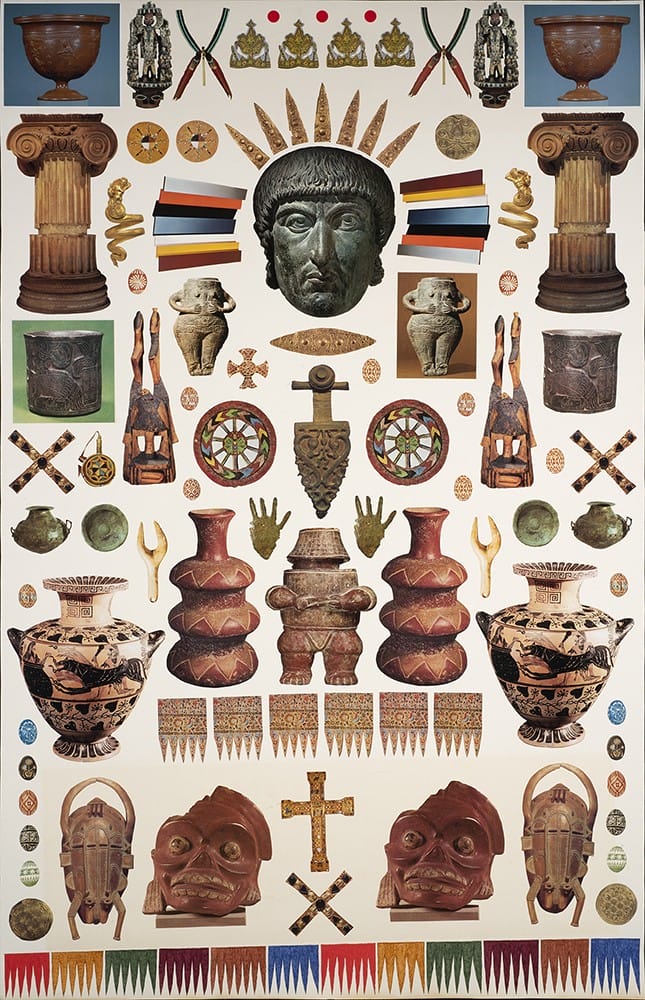 Collage d'image de vestiges archéologiques.
