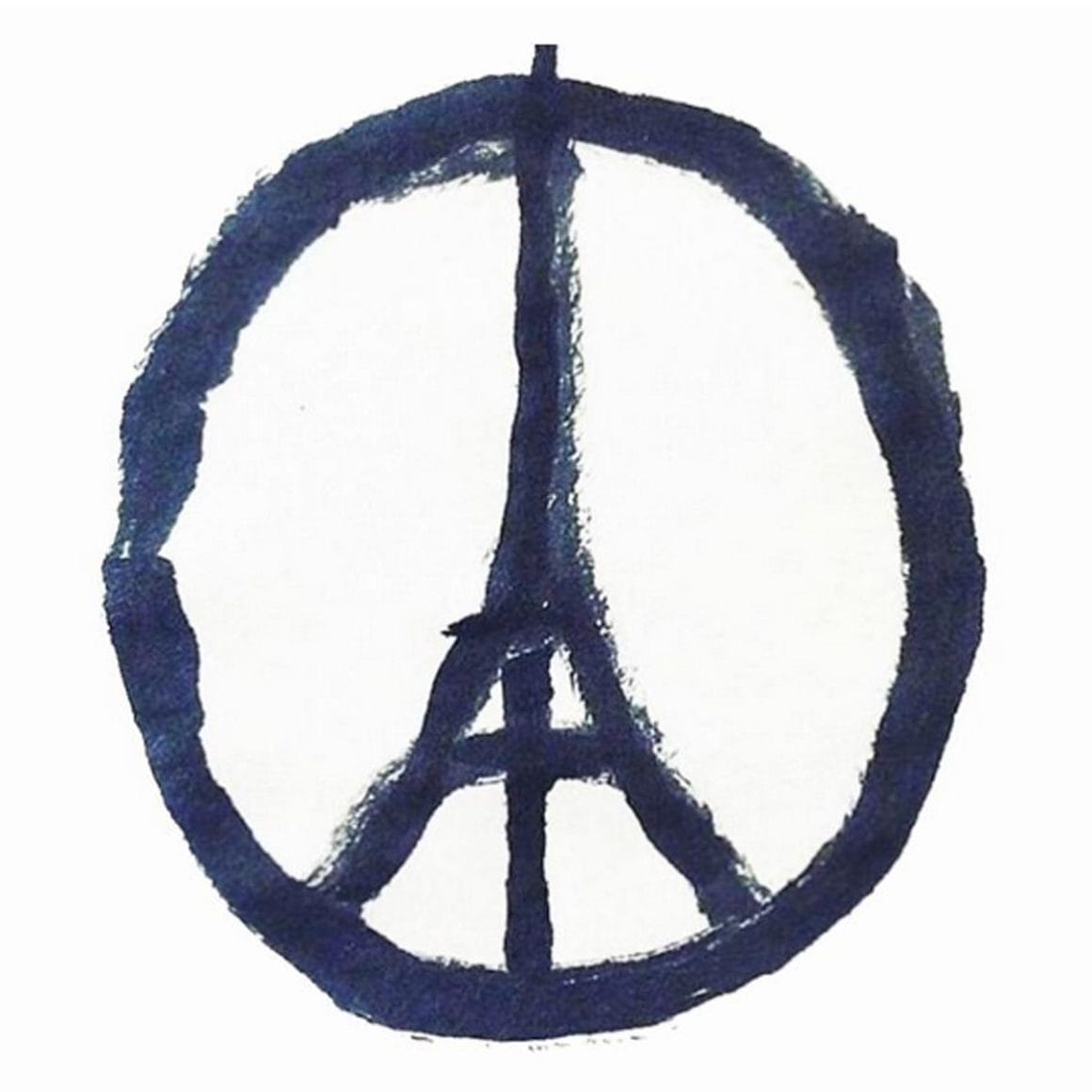 Illustration intitulée Peace for Paris et réalisée par l'artiste français Jean Jullien 