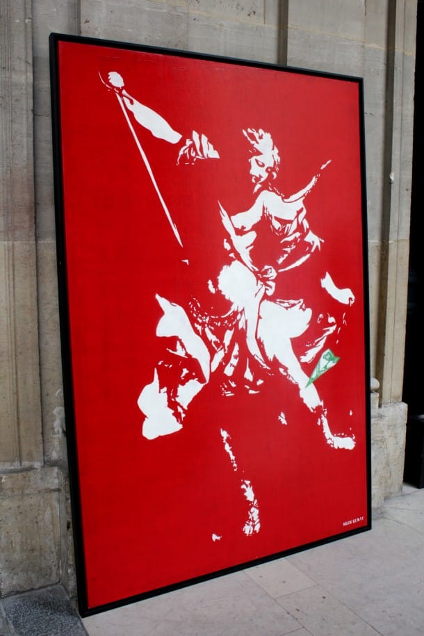 210 cm x 140 cm, pochoir à la peinture aérosol et acrylique sur toile 2012