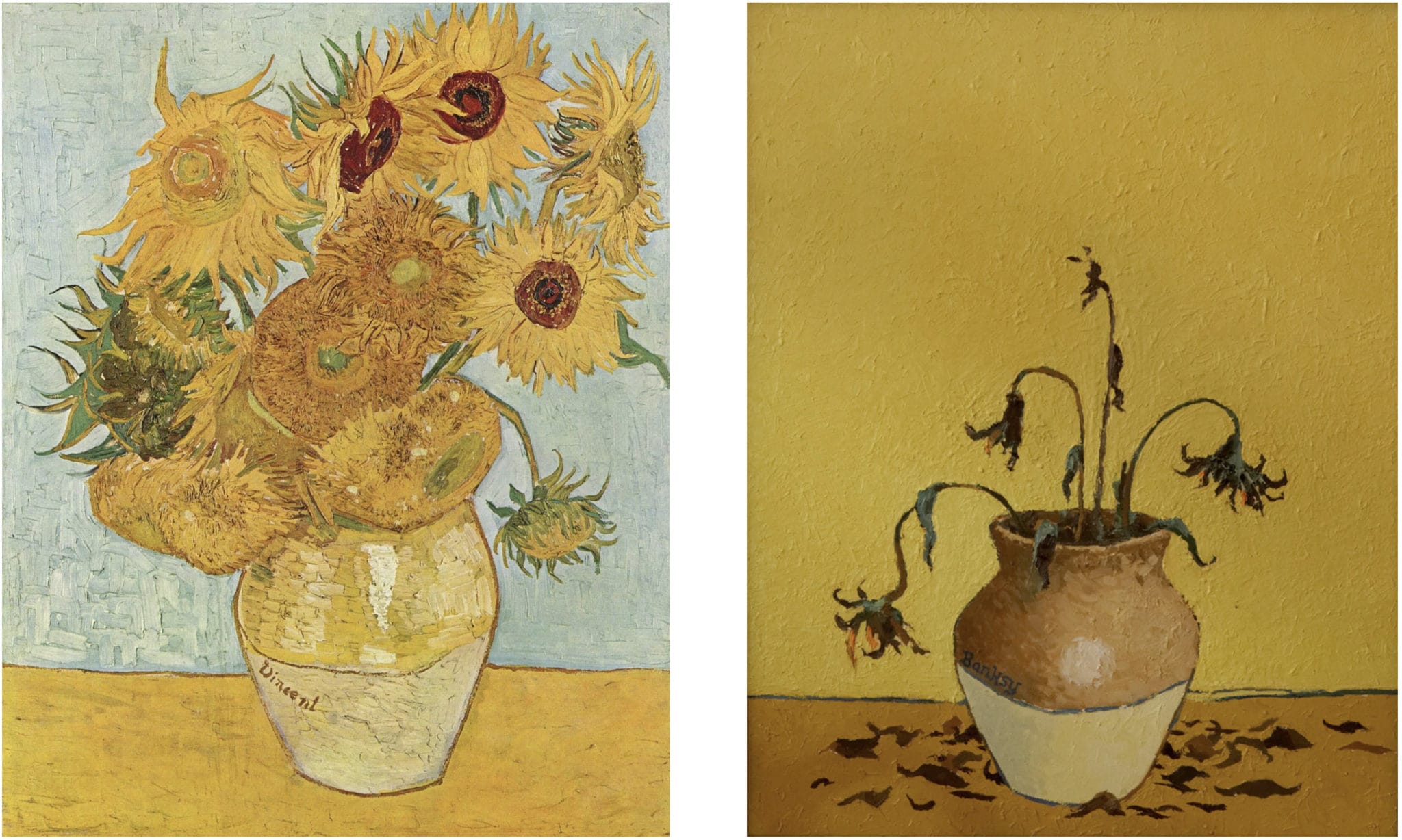 Les tournesols de Van Gogh revisités par Banksy mis en enchères pour 10