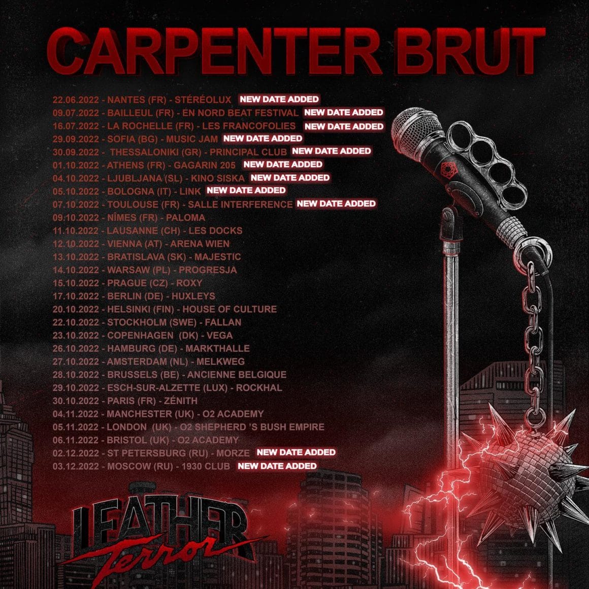 Dates de la tournée de Carpenter Brut