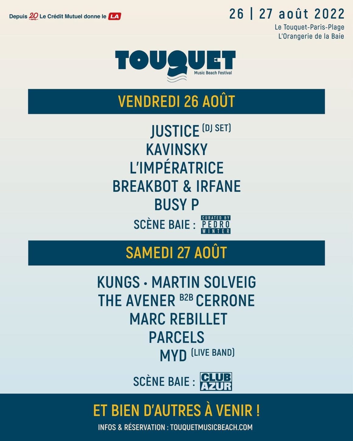 Affiche et programmation du Touquet Music Beach Festival 