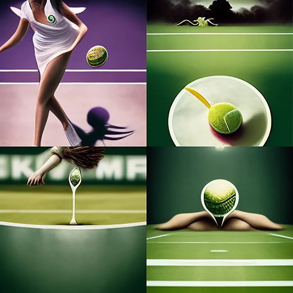promotion du tournoi de tennis de Wimbledon par 10 days via Midjourney