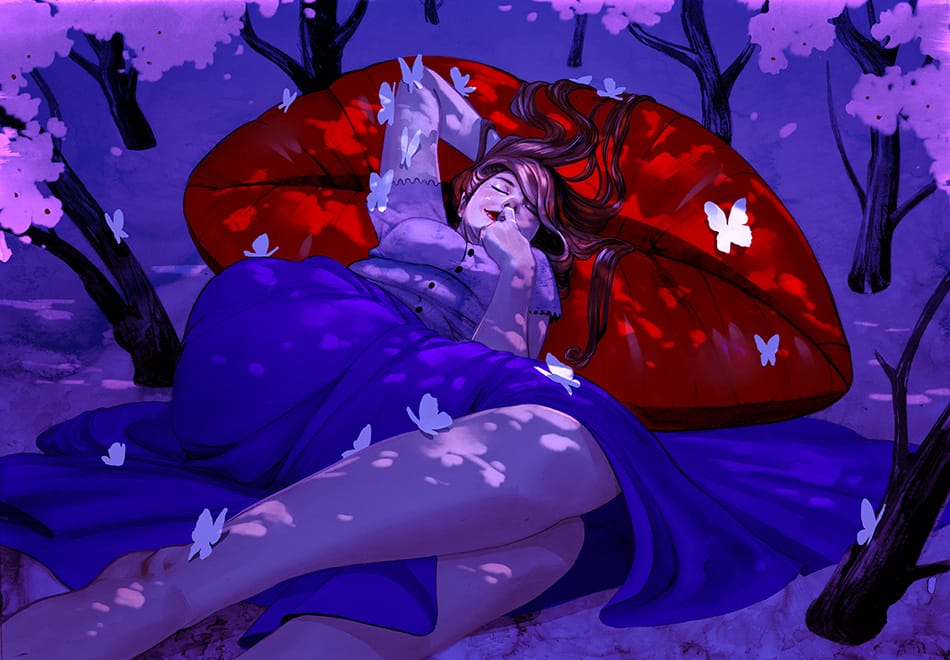 femme qui dort, illustration par Zoë Van Dijk