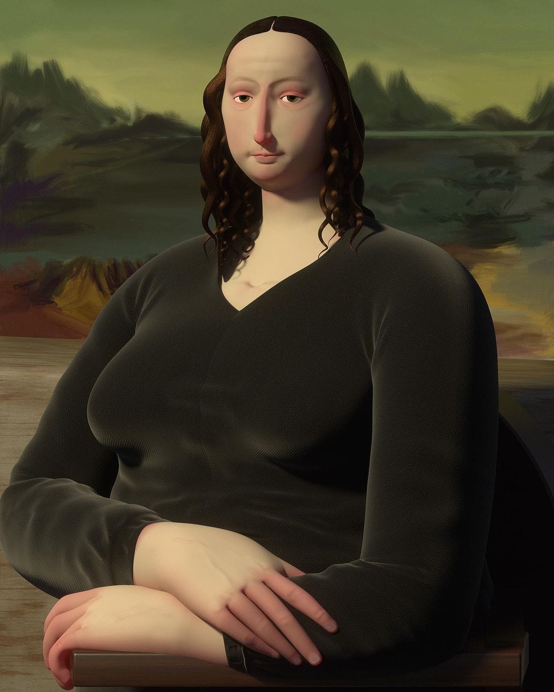 Oeuvre 3D: ici nous observons la célèbre oeuvre de Léonard de Vinci Mona Lisa