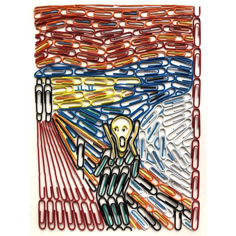 Tableau Le Cri d'Edvard Munch  réalisé  en trombone