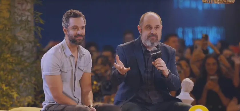 Neil Druckman et Craig Mazin durant la réunion The Last of Us (HBO) en 2022.