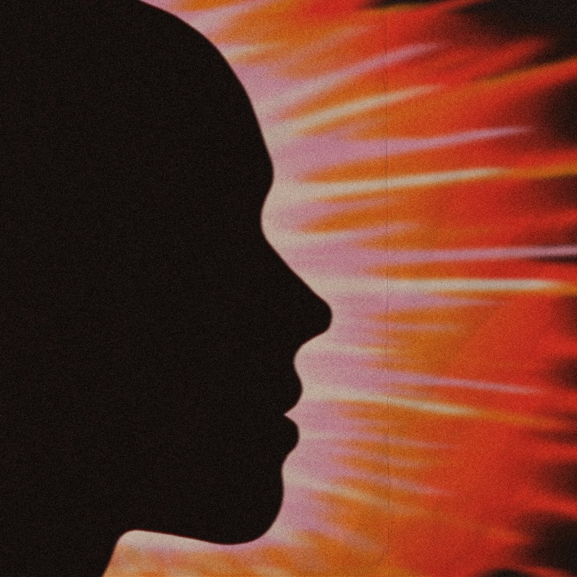 Cover de l'EP Boy Meets The World de l'artiste Eyeto8. Cela représente la silhouette d'un visage avec un coucher de soleil derrière.