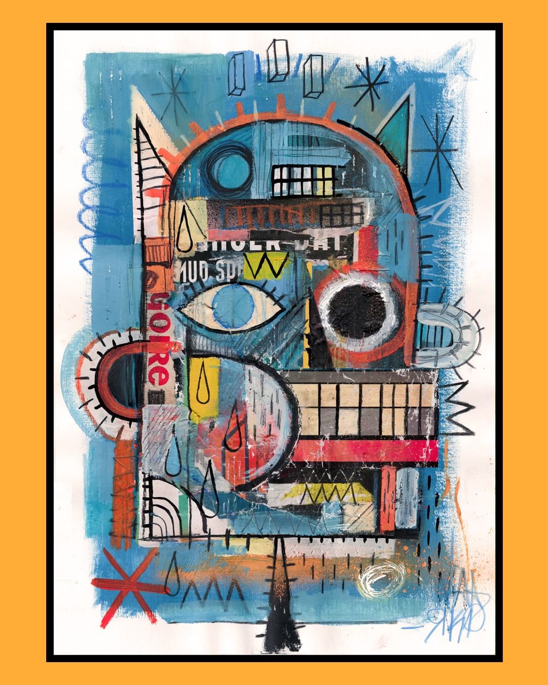 Une peinture qui peut faire penser aux oeuvres de Jean-Michel Basquiat