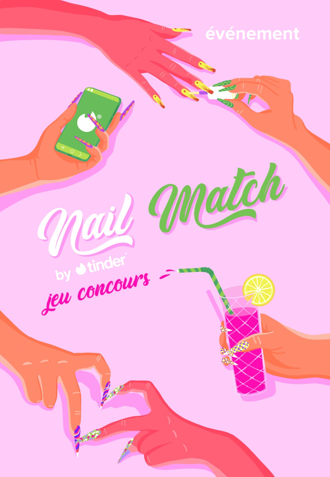 Affiche Tinder événement Nail Match 